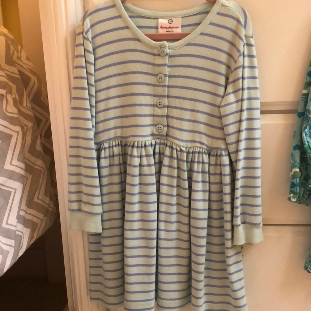 Hanna Andersson girls blue striped dress